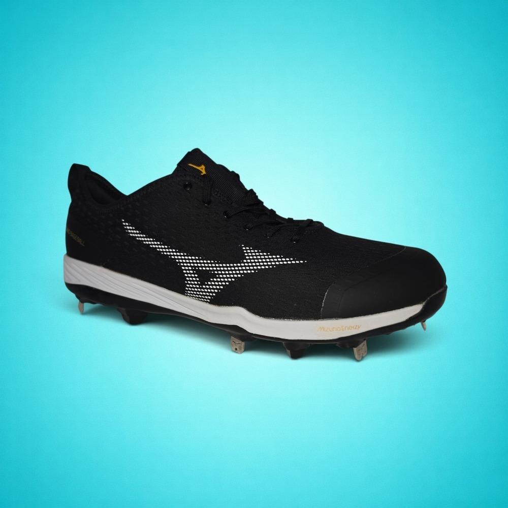 New Men's Mizuno Dominant 4 Low Metal Black Baseball Cleats Size 11.5